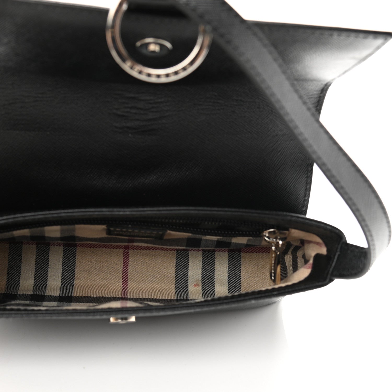 Burberry Textured Calfskin Shoulder Bag Black 5 of 12