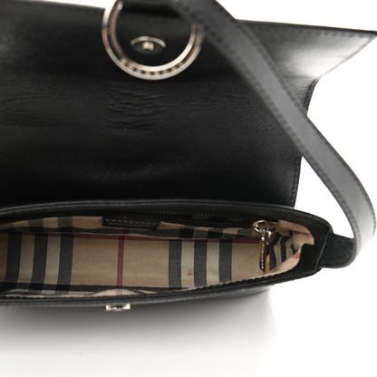 Burberry Textured Calfskin Shoulder Bag Black 5 of 12