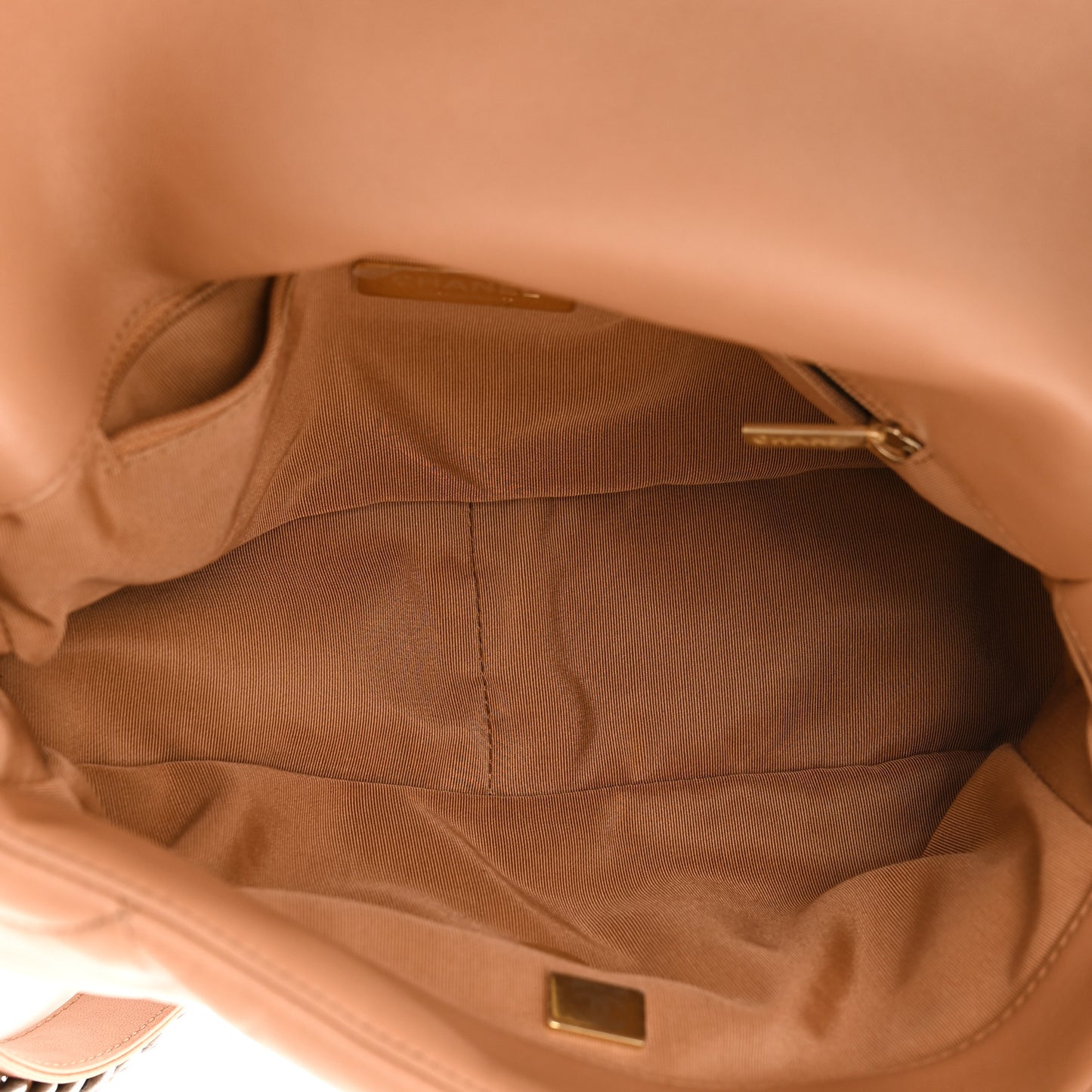 Lambskin Quilted Large Chanel 19 Flap Brown
