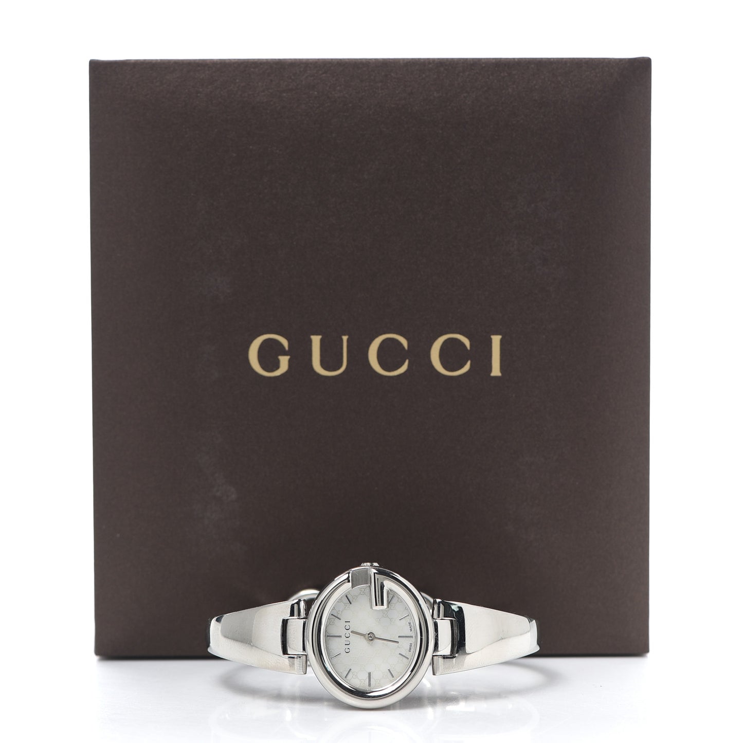 Stainless Steel Mother of Pearl 27mm Guccissima Quartz Watch