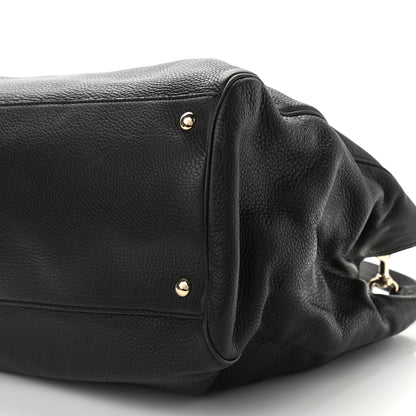 Gucci Calfskin Large Bamboo Shopper Tote Black 9 of 9