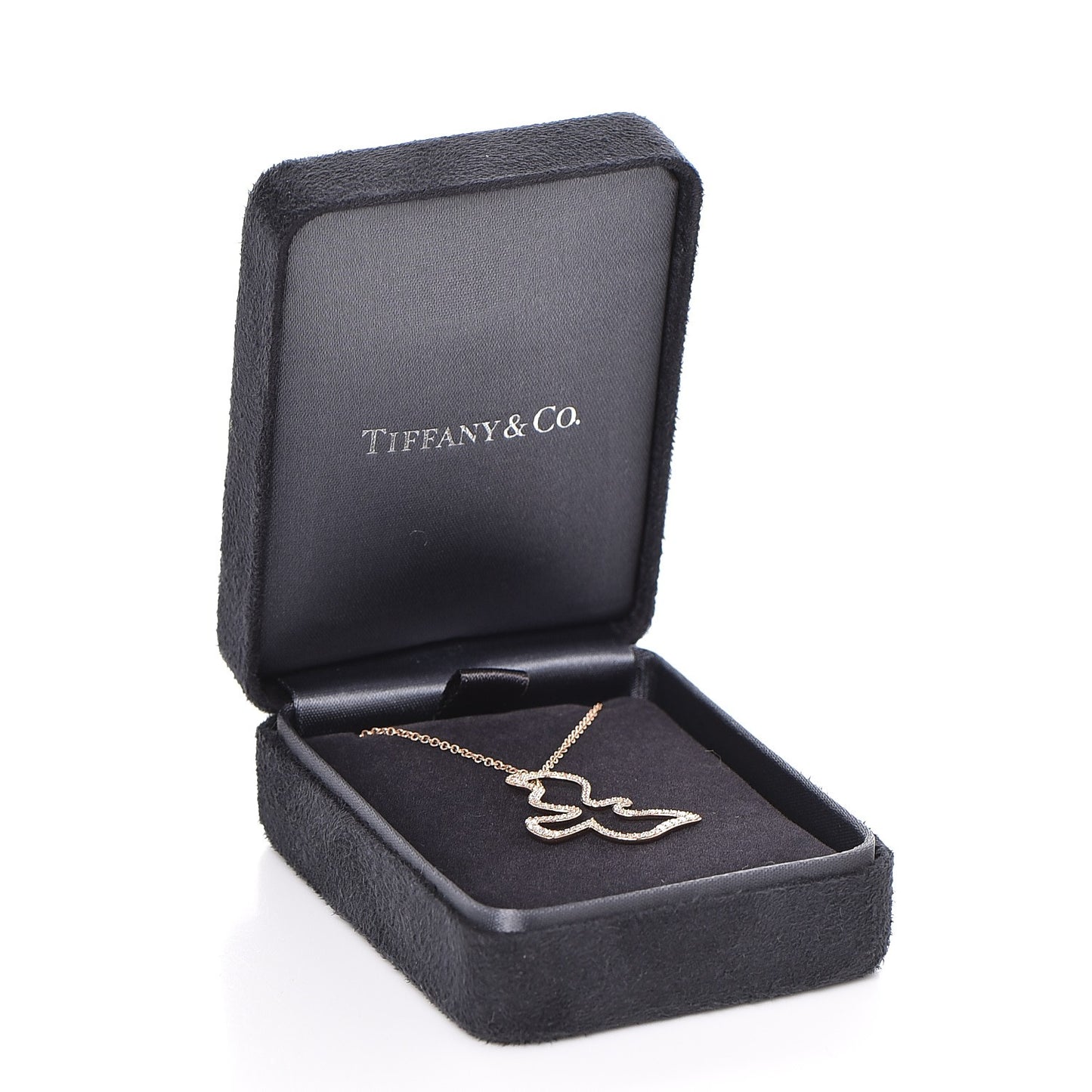 18K Rose Gold Diamond Paloma's Dove Pendant Necklace