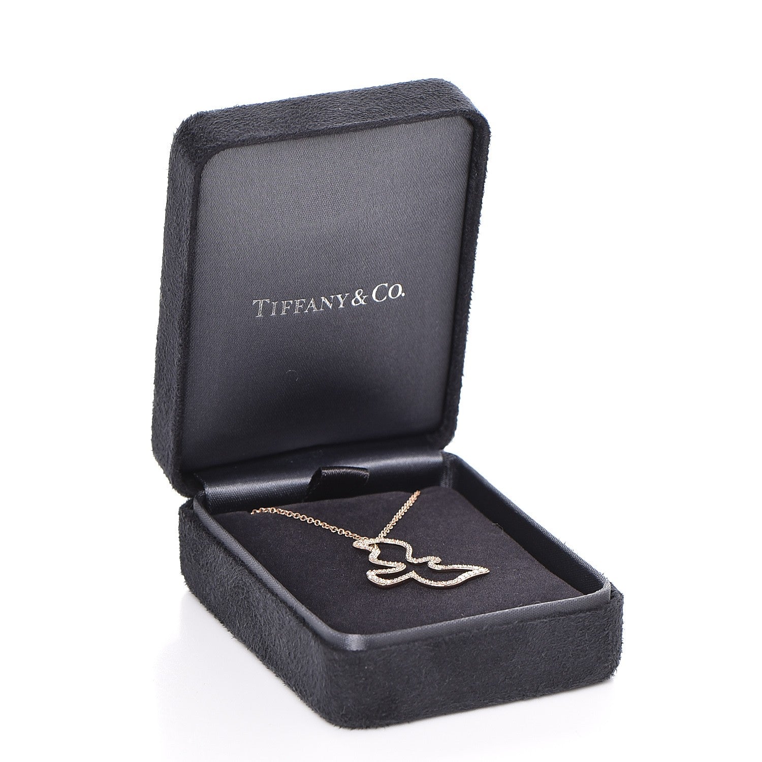 Tiffany 18K Rose Gold Diamond Paloma's Dove Pendant Necklace 6 of 6
