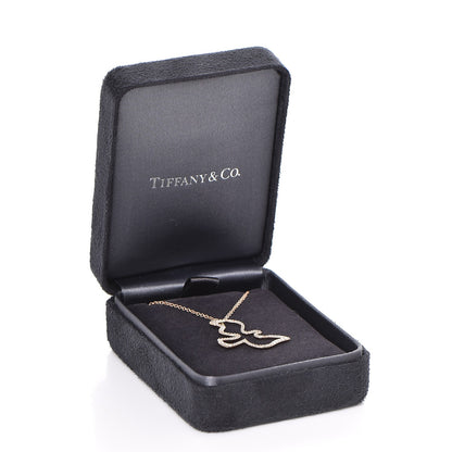 Tiffany 18K Rose Gold Diamond Paloma's Dove Pendant Necklace 6 of 6