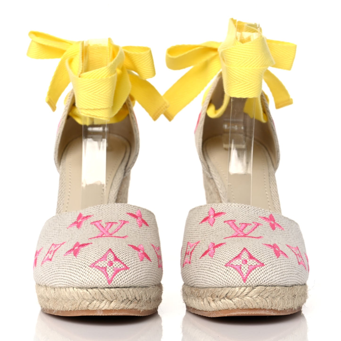 Canvas Monogram Starboard Wedge Espadrilles 36.5 Rose Pop