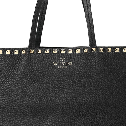 Valentino Garavani Grained Calfskin Rockstud Shoulder Tote Black 7 of 12