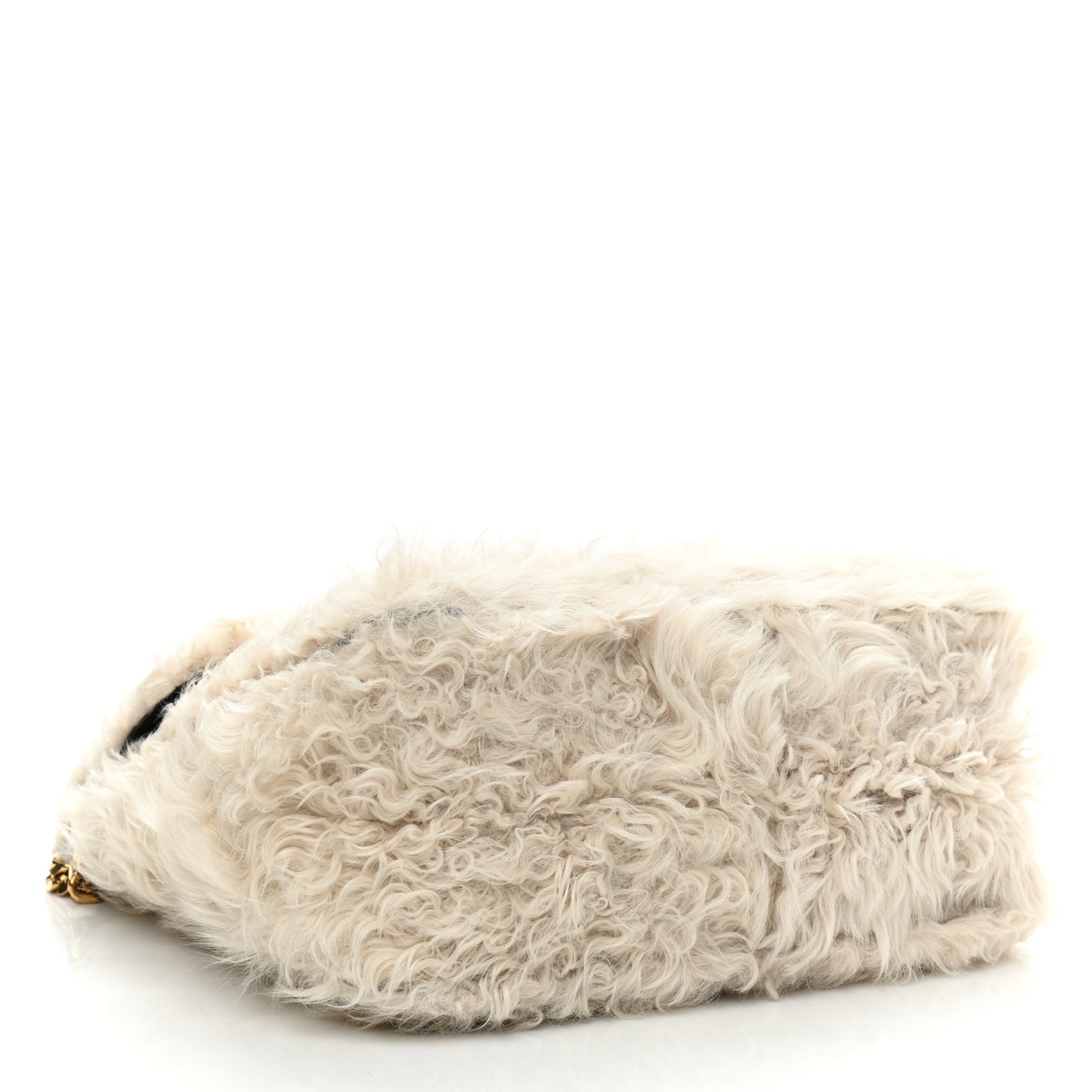 Shearling Gourmette Shoulder Bag Cream