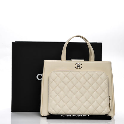 Chanel Caviar Quilted Large Business Affinity Shopping Bag White 10 of 10
