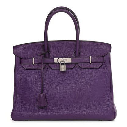 Hermes Taurillon Clemence Birkin 35 Ultraviolet 1 of 17
