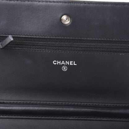 Chanel Patent Quilted Wallet On Chain WOC Black 6 of 15