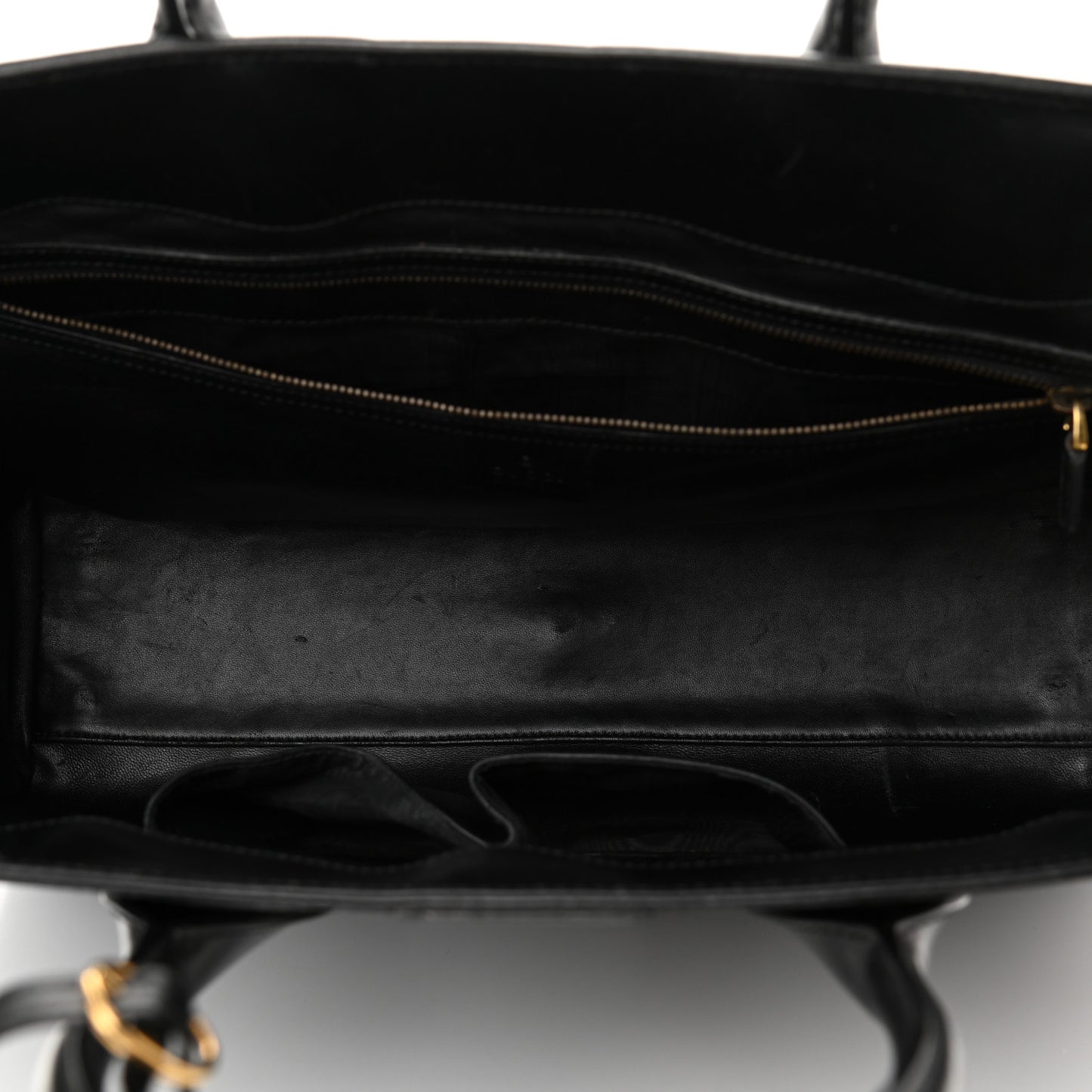 Calfskin Medium Lady Buckle Top Handle Bag Black