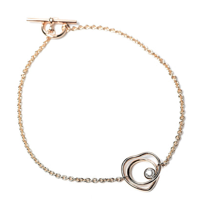 Hermes 18K Rose Gold Diamond TPM Vertige Coeur Bracelet LG 1 of 5