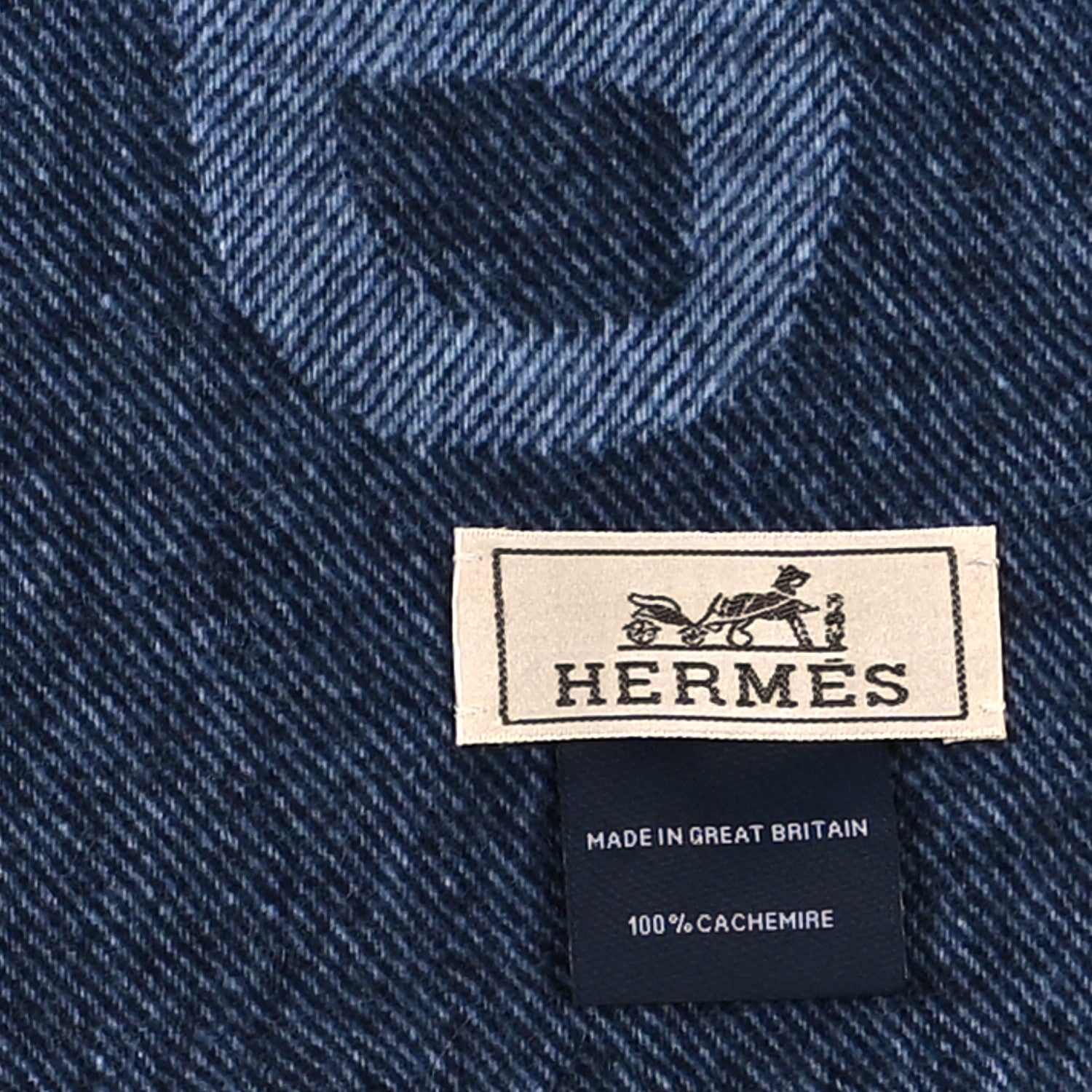 Hermes Cashmere Crazy Chain Muffler Marine Ciel 4 of 4