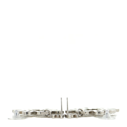 Chanel Crystal Strass Cross CC Earrings Silver 4 of 7