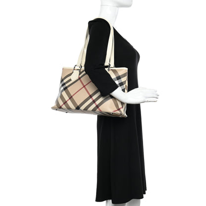 Burberry Nova Check Large Nickie Tote White 2 of 16