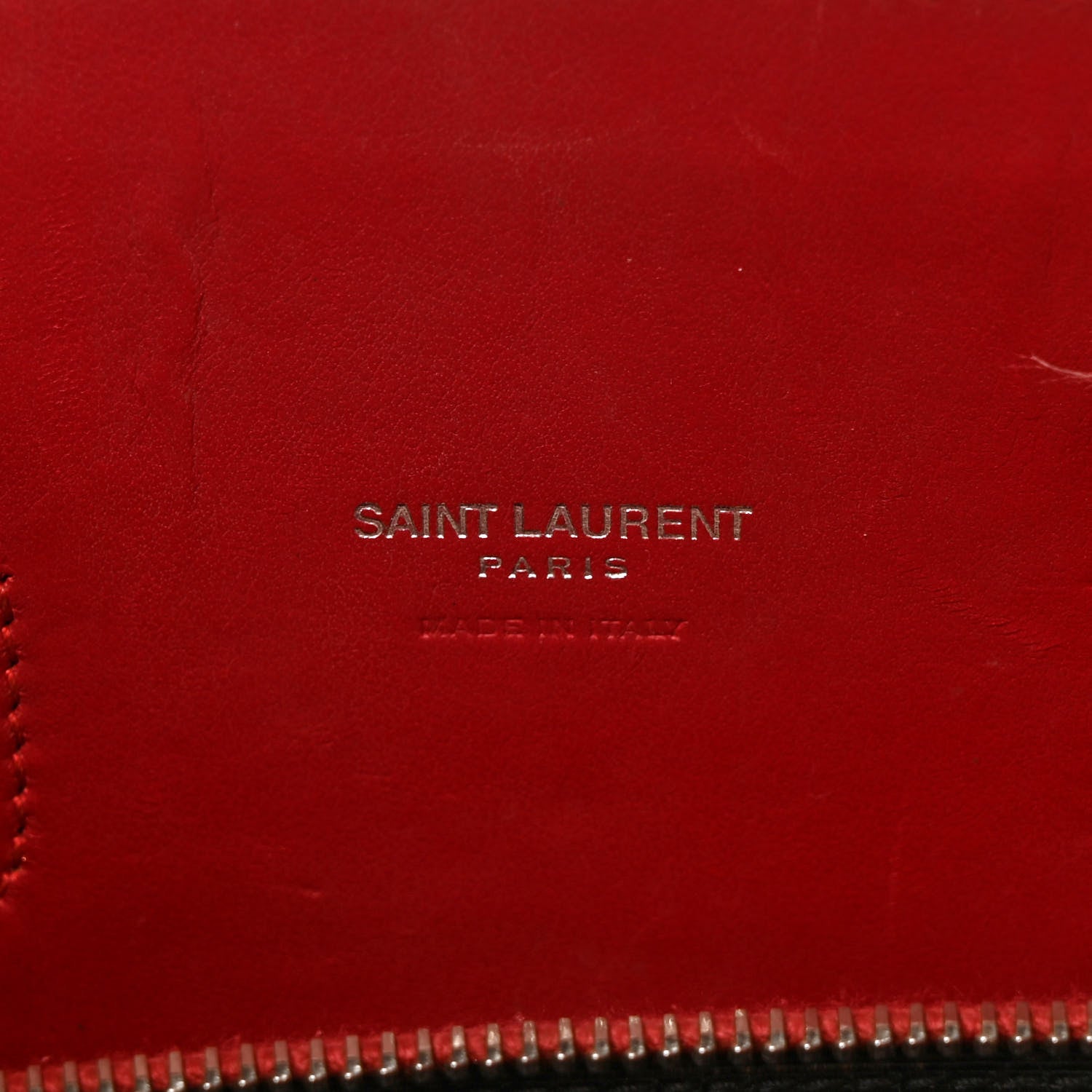 Saint Laurent Calfskin Crocodile Embossed Baby Sac De Jour Red 6 of 9