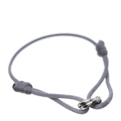 Cartier 18K White Gold Ceramic Trinity Cord Bracelet Grey 1 of 7