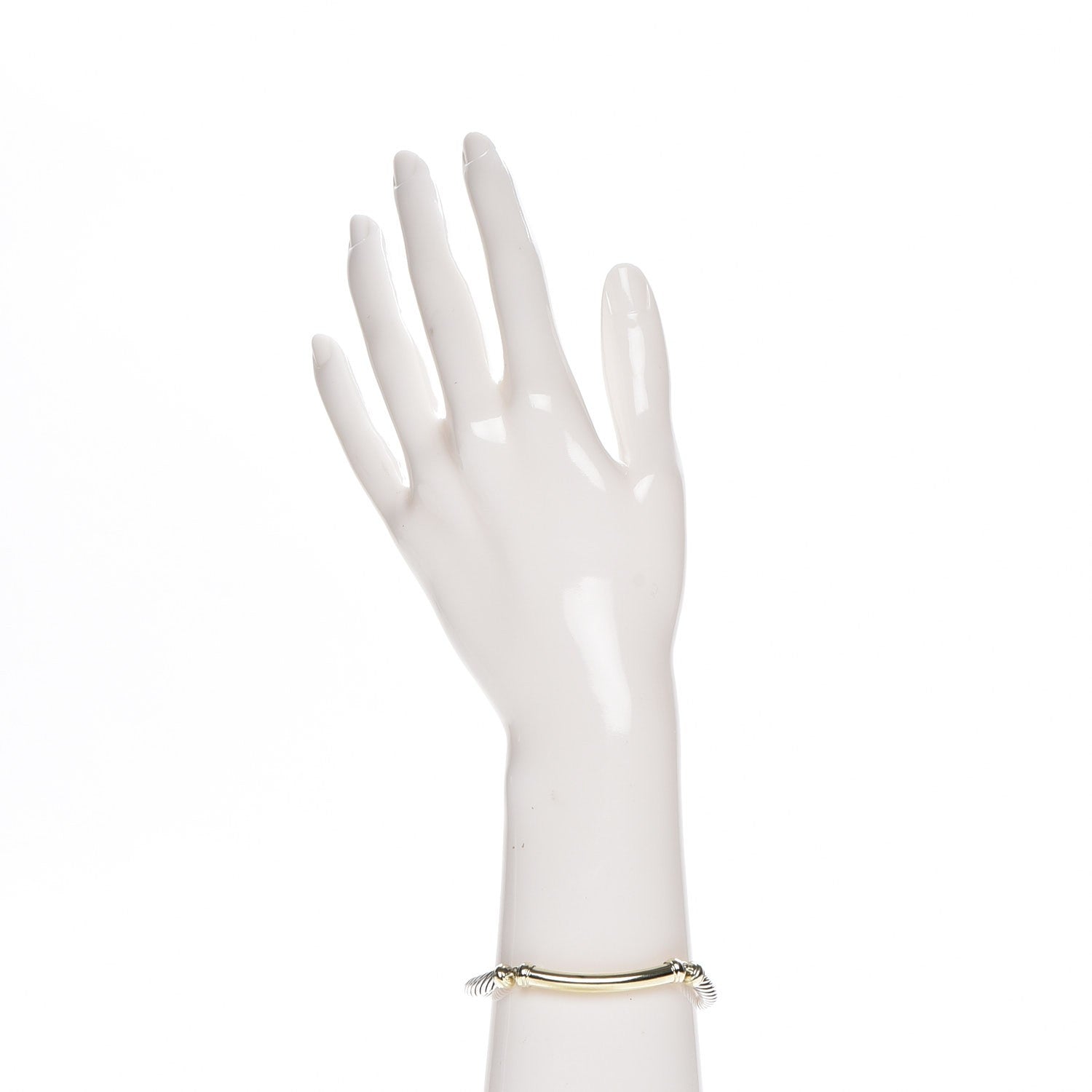 David Yurman Sterling Silver 14K Yellow Gold 5mm Metro Cable Bracelet 2 of 6