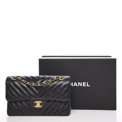 Chanel Metallic Crumpled Calfskin Quilted Small Double Flap Black 10 of 10