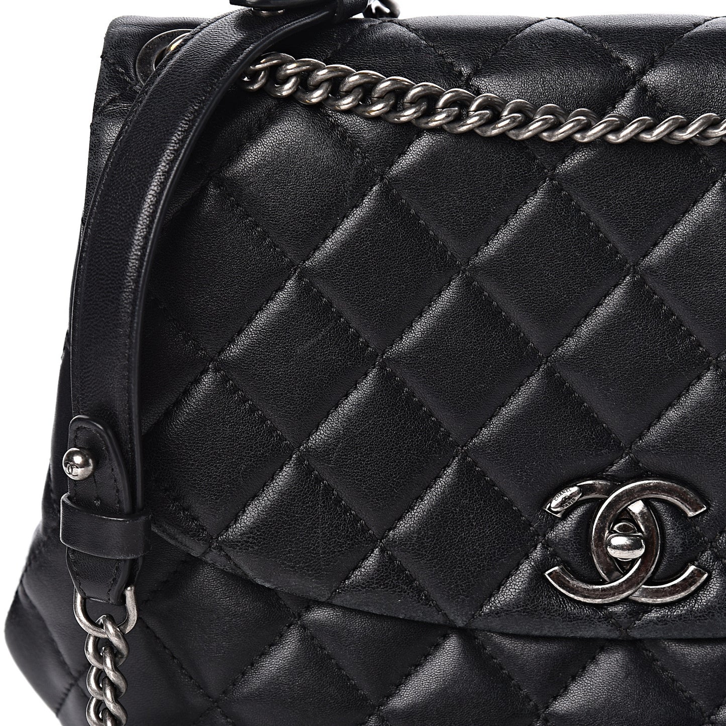 Lambskin Quilted Small Daily Supple Flap Black