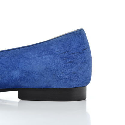 Chanel Suede Satin Cap Toe Gabrielle Ballerina Flats 36.5 Royal Blue Black 16 of 23