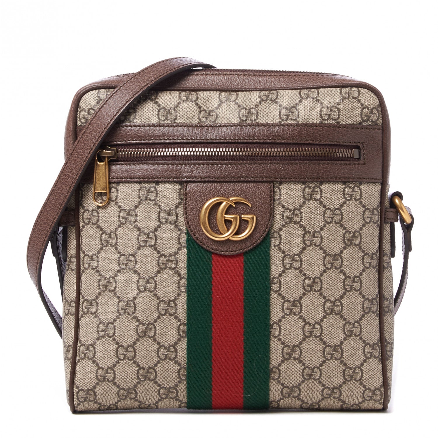Gucci GG Supreme Monogram Web Small Ophidia Messenger Bag Brown 1 of 8