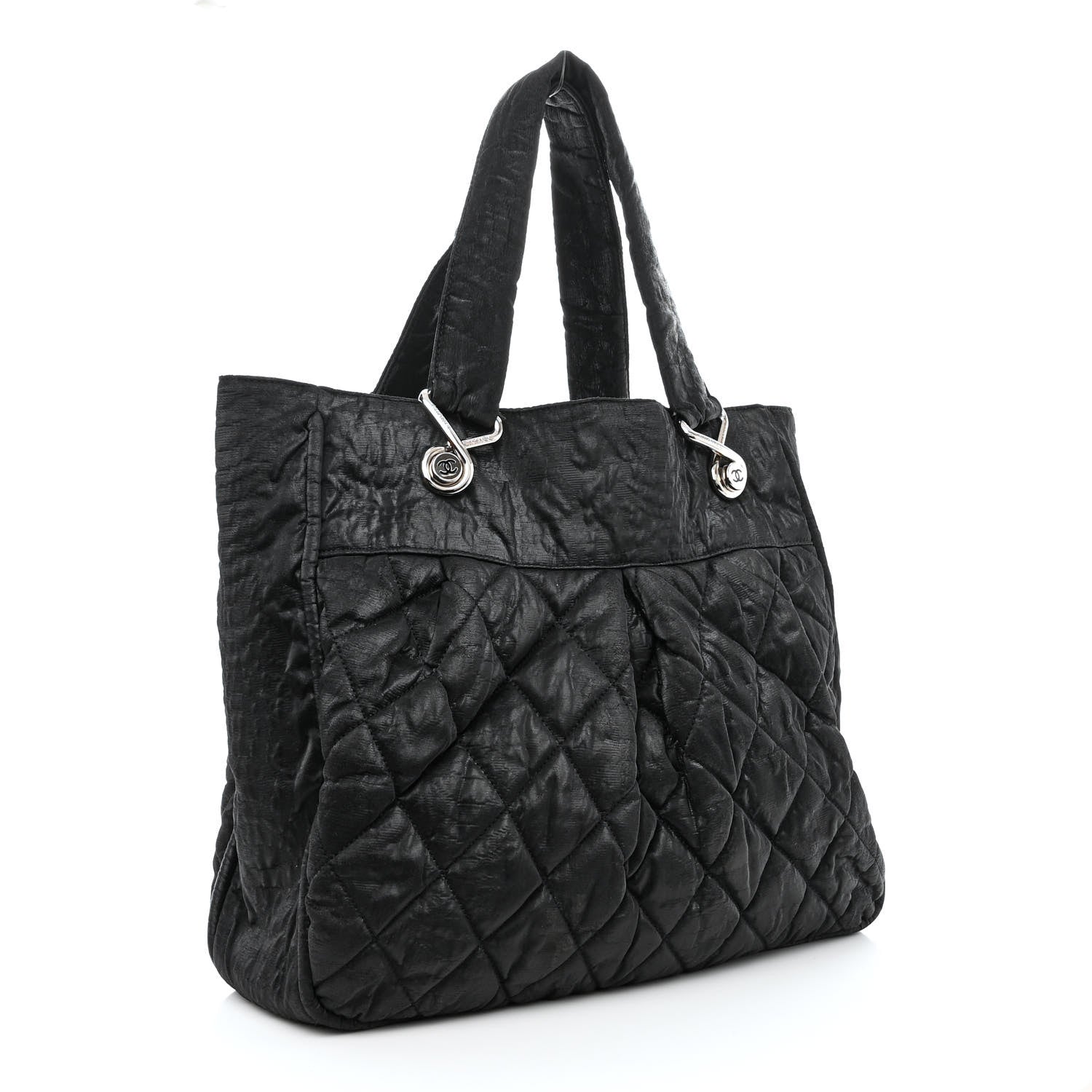 Chanel Crinkled Coated Canvas Le Marais Large Tote Black 3 of 10
