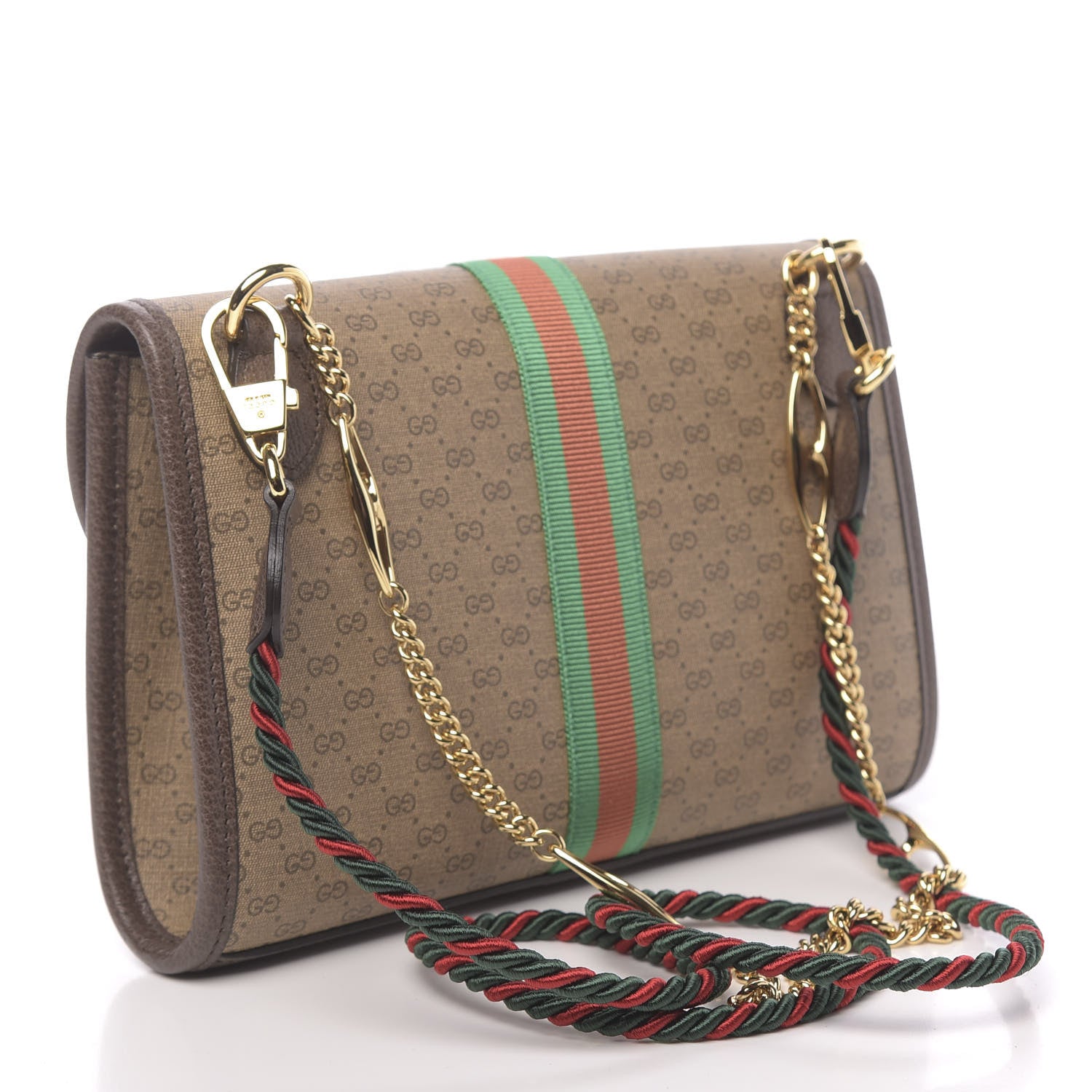Gucci Mini Vintage GG Supreme Monogram Web Small Rajah Slim Flap Shoulder Bag Beige New Acero 3 of 10