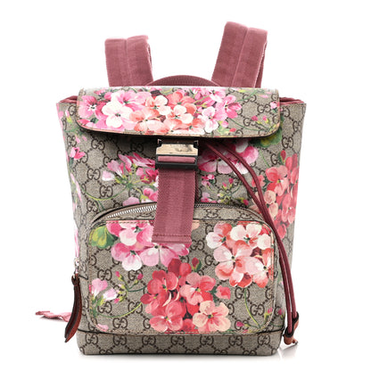Gucci GG Supreme Monogram Blooms Small Single Buckle Backpack Beige Multicolor Dry Rose 1 of 10