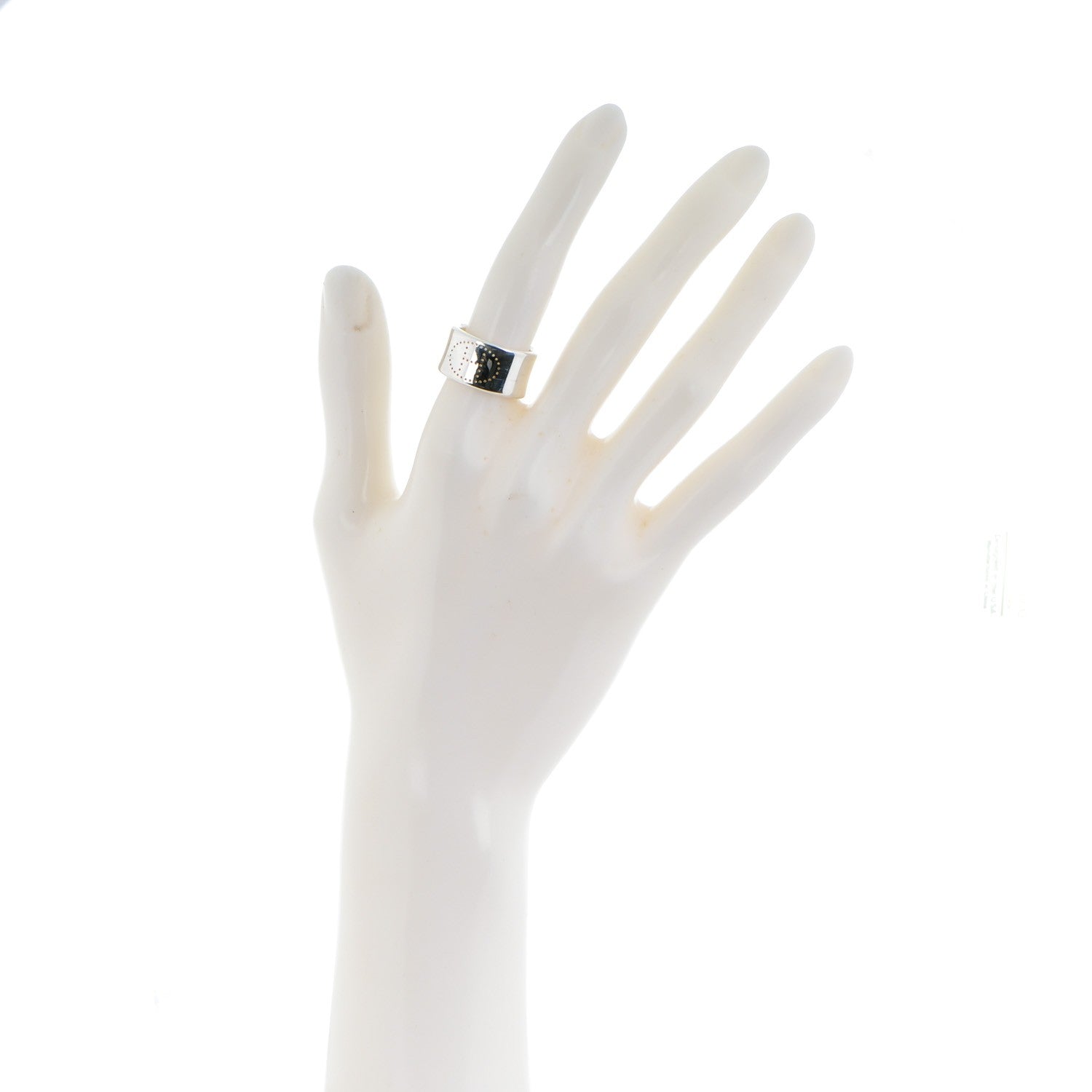 Hermes Sterling Silver Eclipse Ruban Ring GM 51 5.75 2 of 5