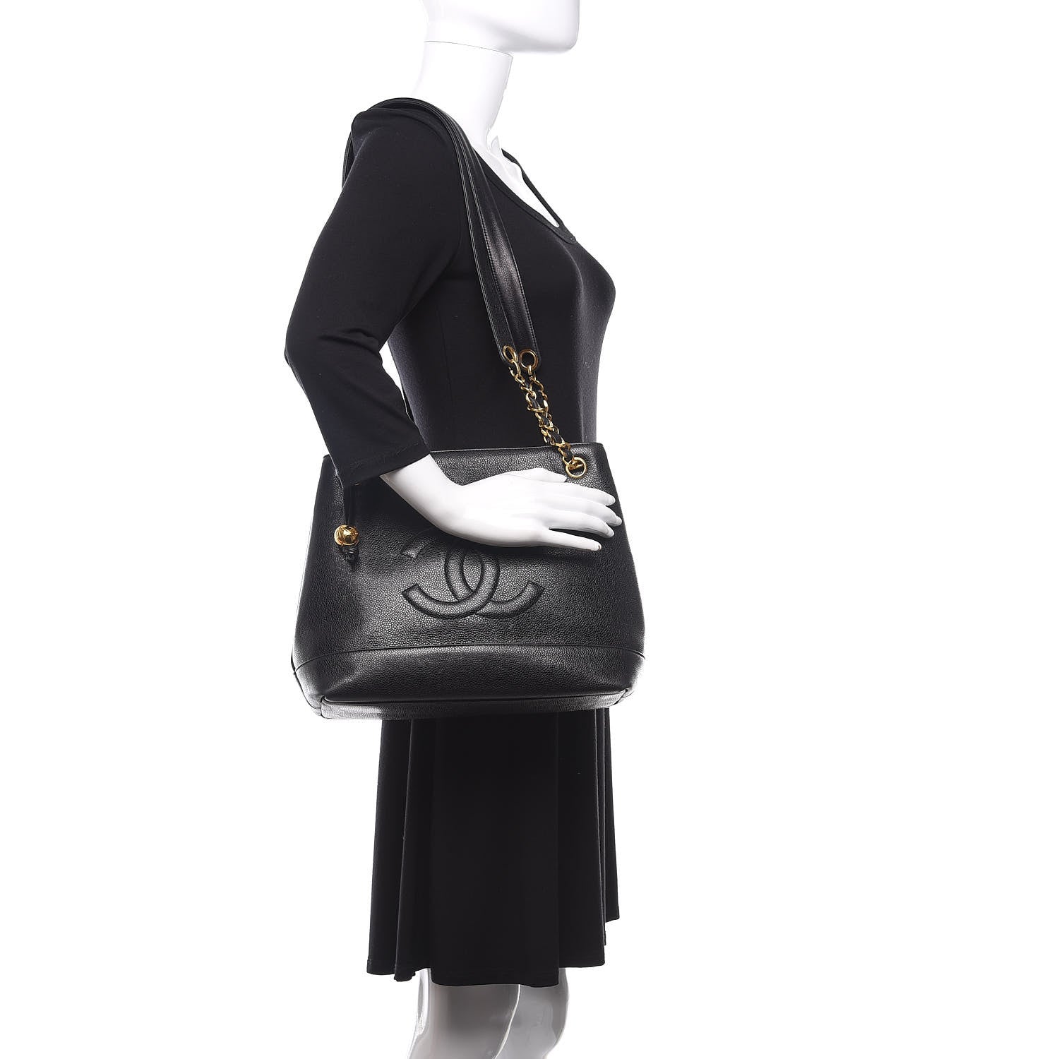 Chanel Caviar CC Shoulder Bag Black 2 of 12
