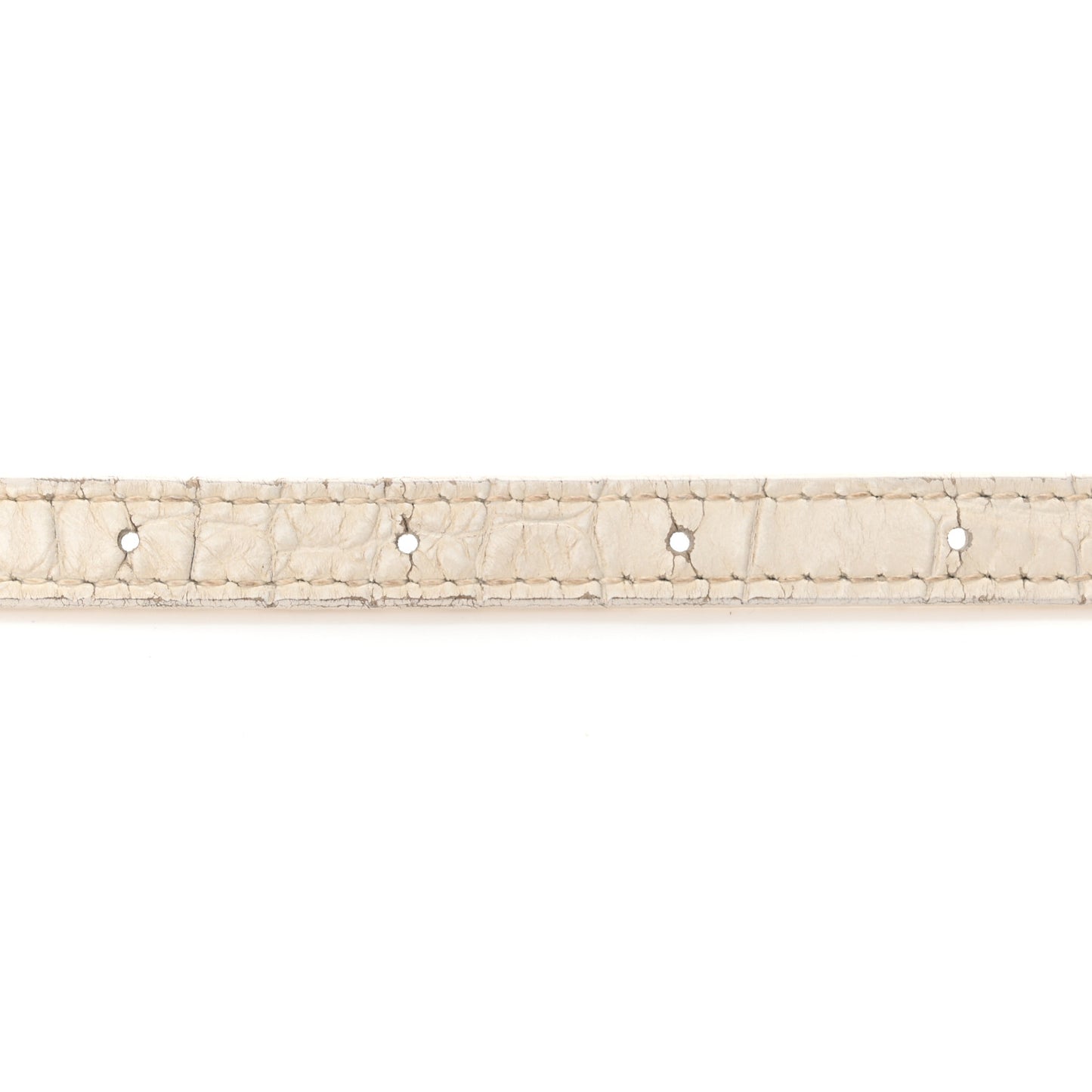 Calfskin Crocodile Embossed Small Hourglass Top Handle Bag White