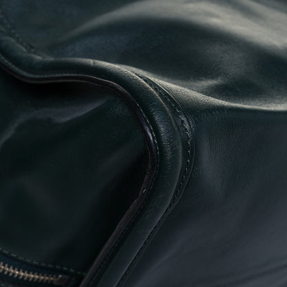 Alexander McQueen Pebbled Calfskin Large Skull Padlock Zip Around Tote Dark Green 9 of 28