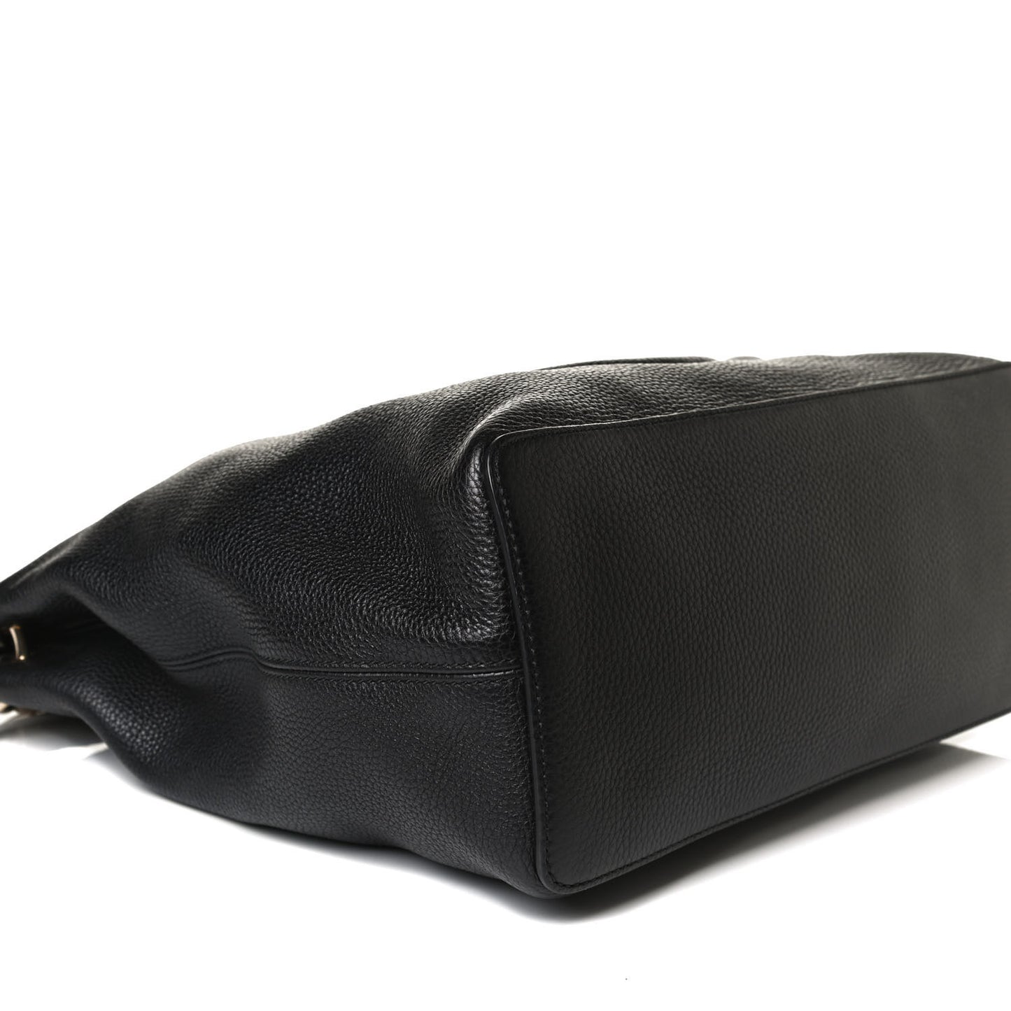 Pebbled Calfskin Large Soho Hobo Black