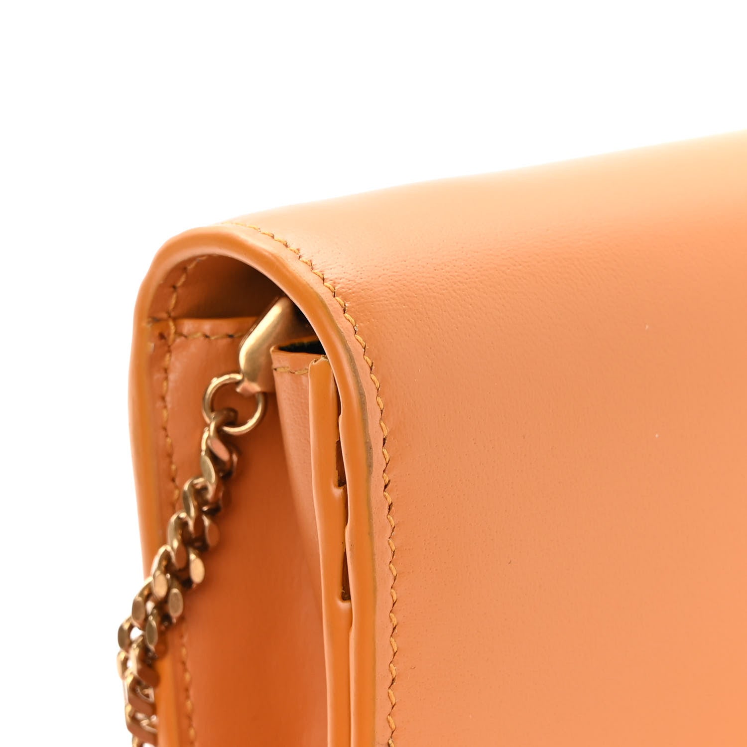 Saint Laurent Calfskin Monogram Chain Card Case Orange 12 of 12