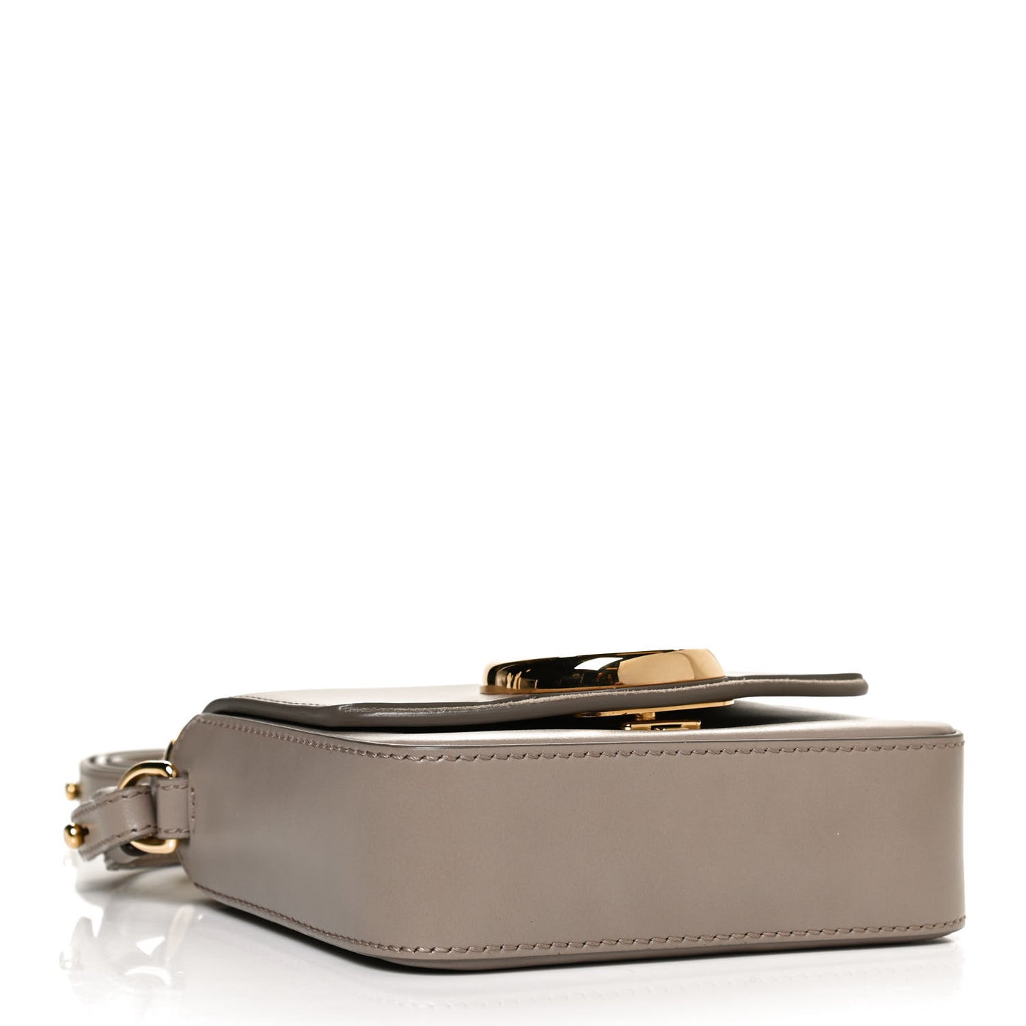 Shiny Calfskin Suede Mini C Double Carry Motty Grey