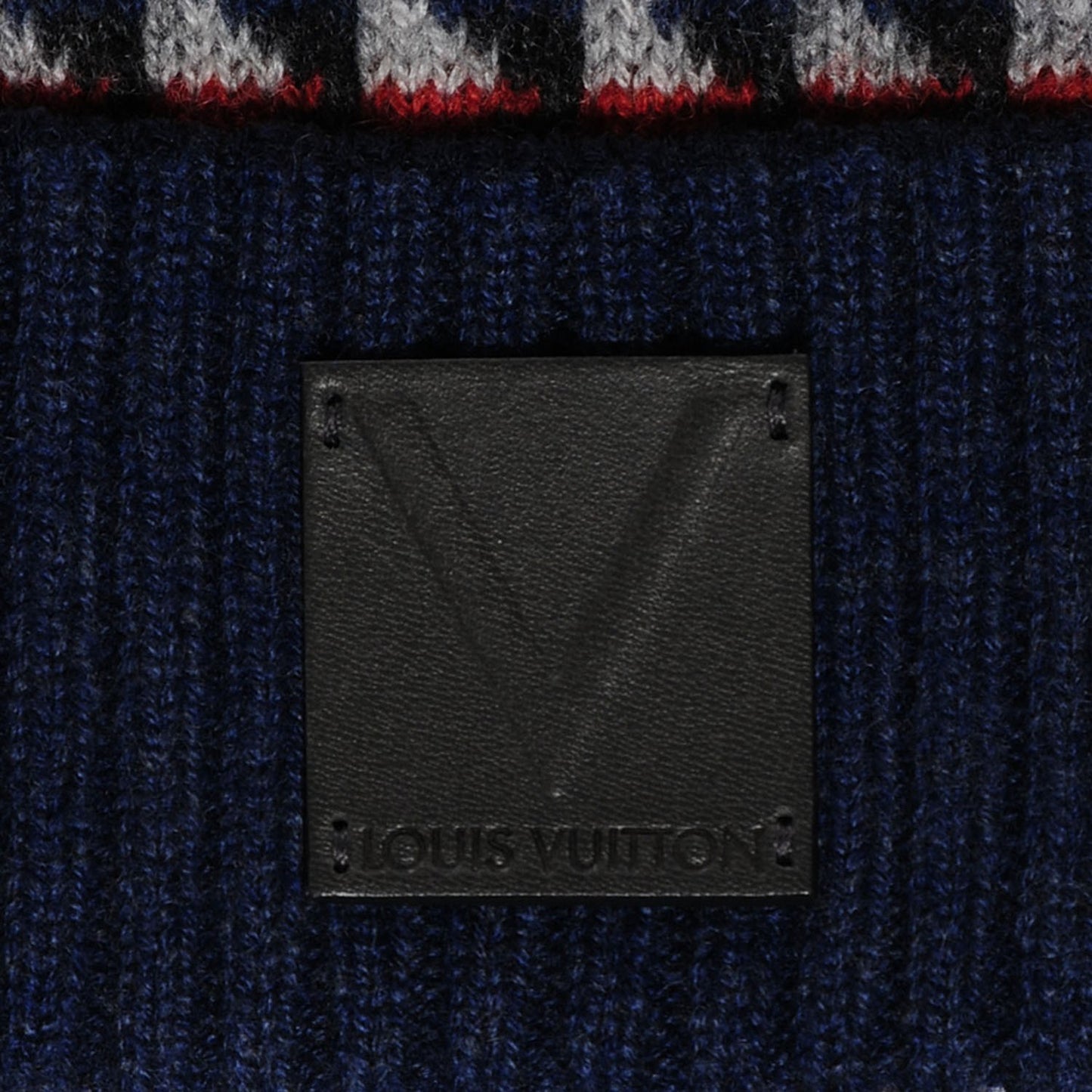 Cashmere Calfskin Wallpaper Hat Scarf Set Blue Rouge