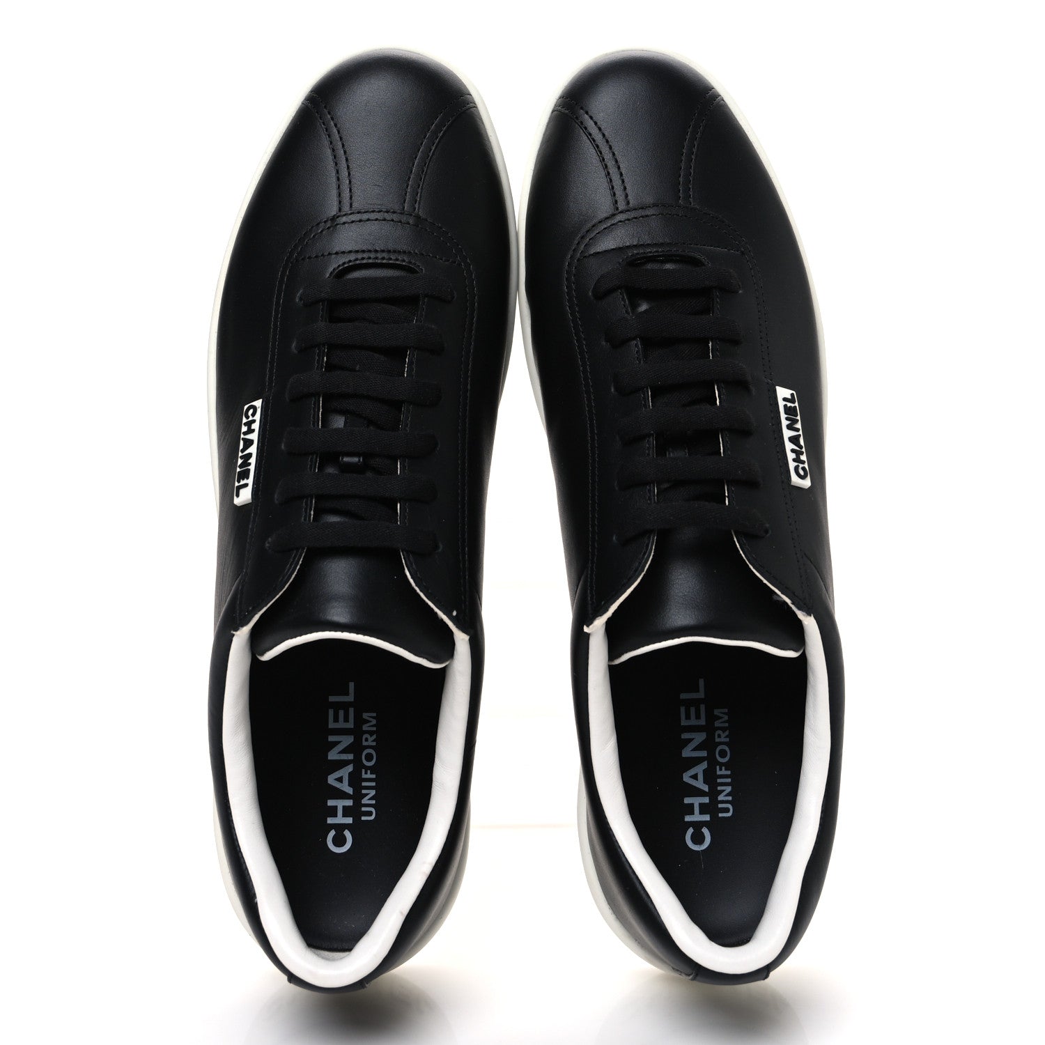 Chanel Calfskin CC Mens Sneakers 44 Black 2 of 11