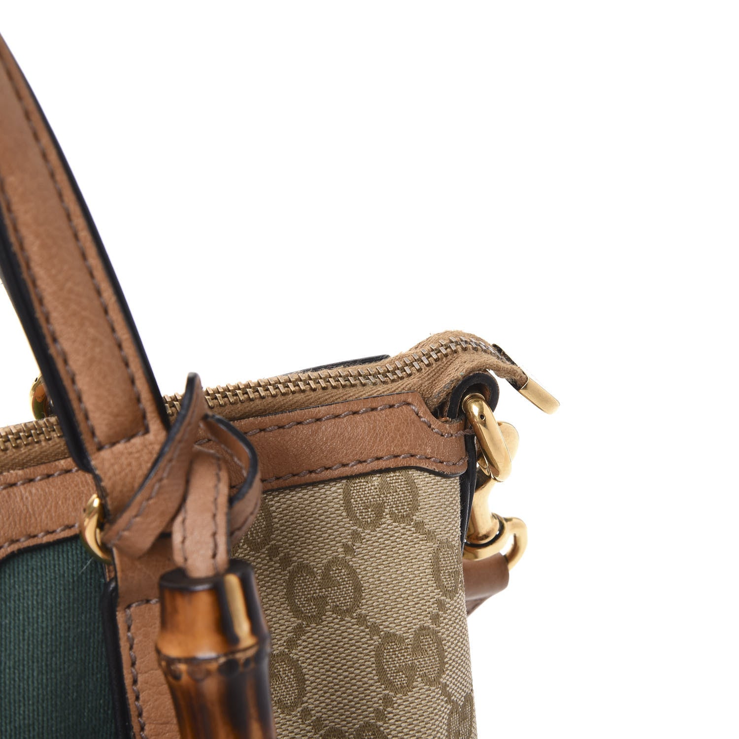Gucci Monogram Web Rania Top Handle Bag Natural 14 of 16