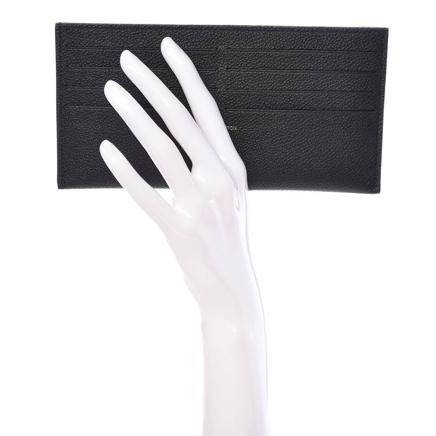Calfskin Felicie Chain Wallet Card Holder Insert Black