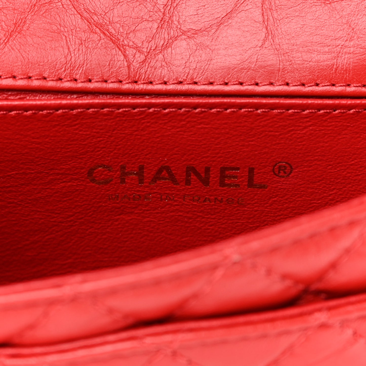 Aged Calfskin Quilted 2.55 Reissue Flap Belt Bag Red