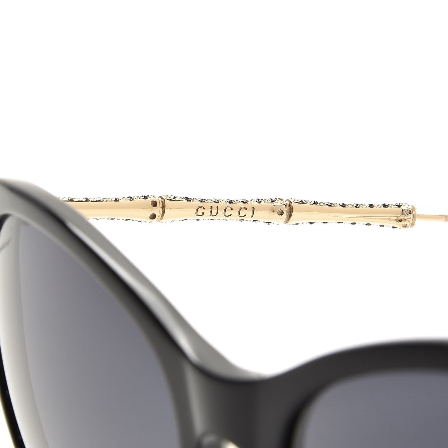 Gucci Crystal Bamboo Cat Eye GG 3771/N/S Sunglasses Gold 5 of 9