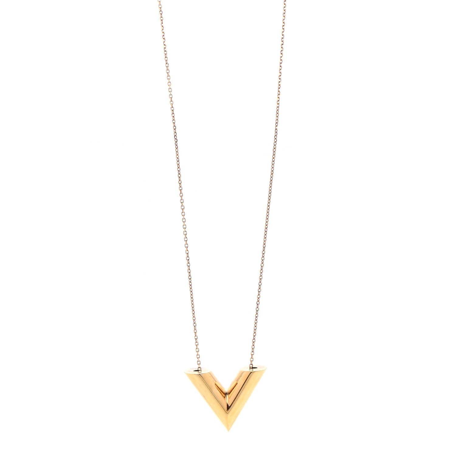 Louis Vuitton Essential V Necklace Gold 1 of 9