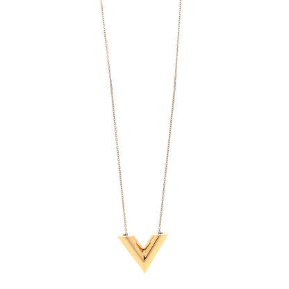 Louis Vuitton Essential V Necklace Gold 1 of 9
