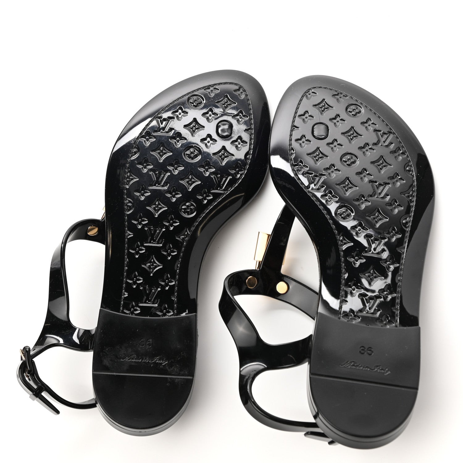 Louis Vuitton Rubber Bikini Thong Flat Sandals 36 Black 5 of 8