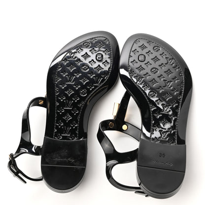 Louis Vuitton Rubber Bikini Thong Flat Sandals 36 Black 5 of 8