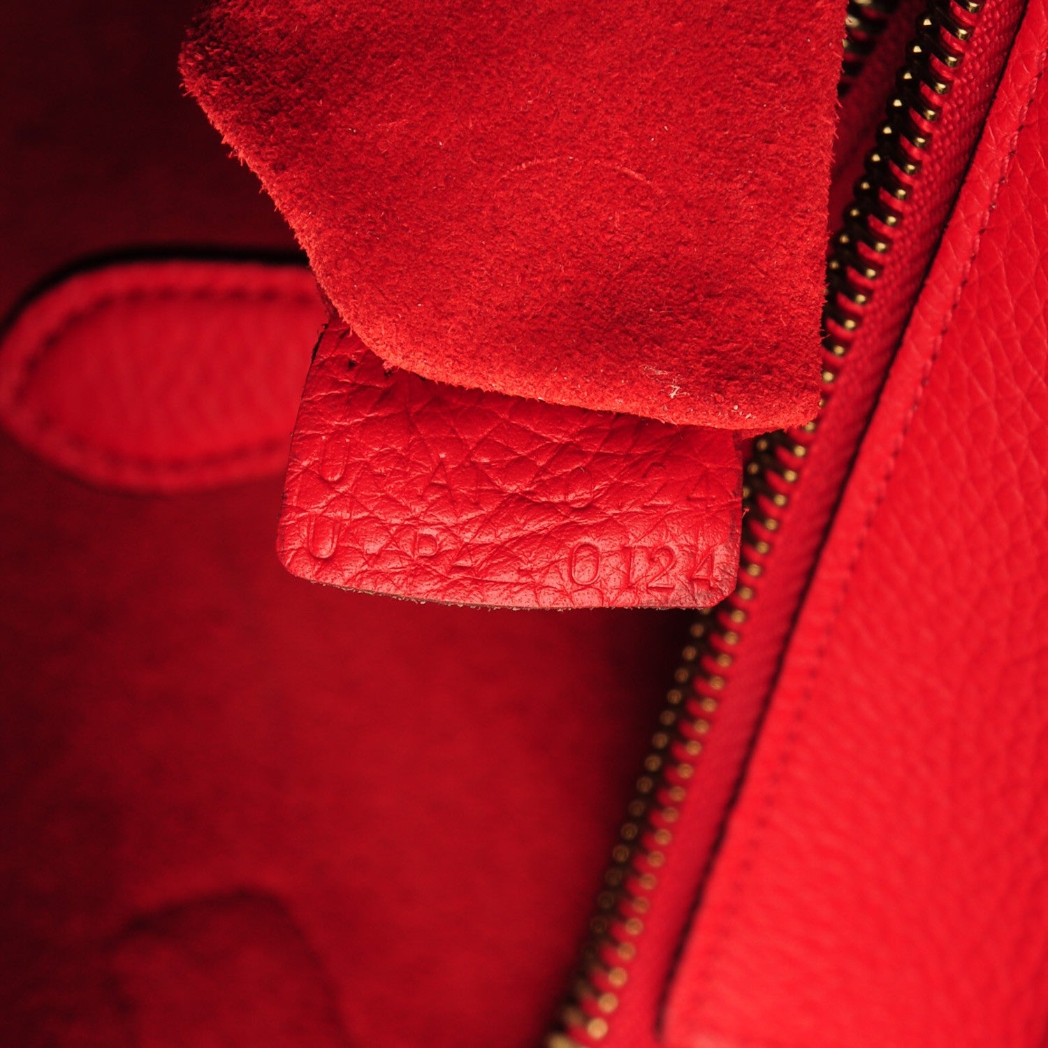 Celine Drummed Calfskin Micro Luggage Coquelicot 7 of 7