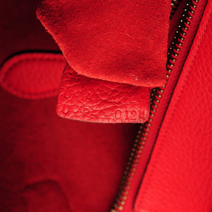 Celine Drummed Calfskin Micro Luggage Coquelicot 7 of 7
