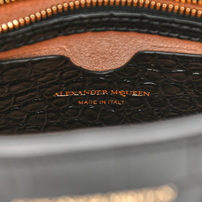Alexander McQueen Calfskin Crocodile Embossed Mini Heroine 21 Black 6 of 10