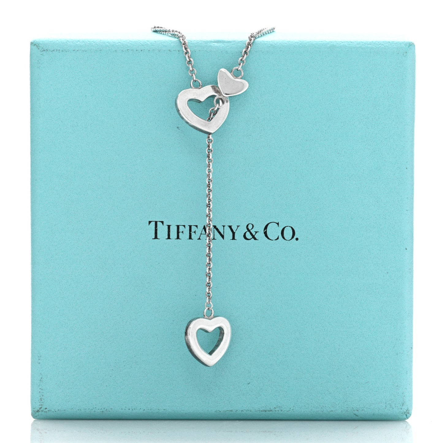 Sterling Silver Heart Lariat Necklace